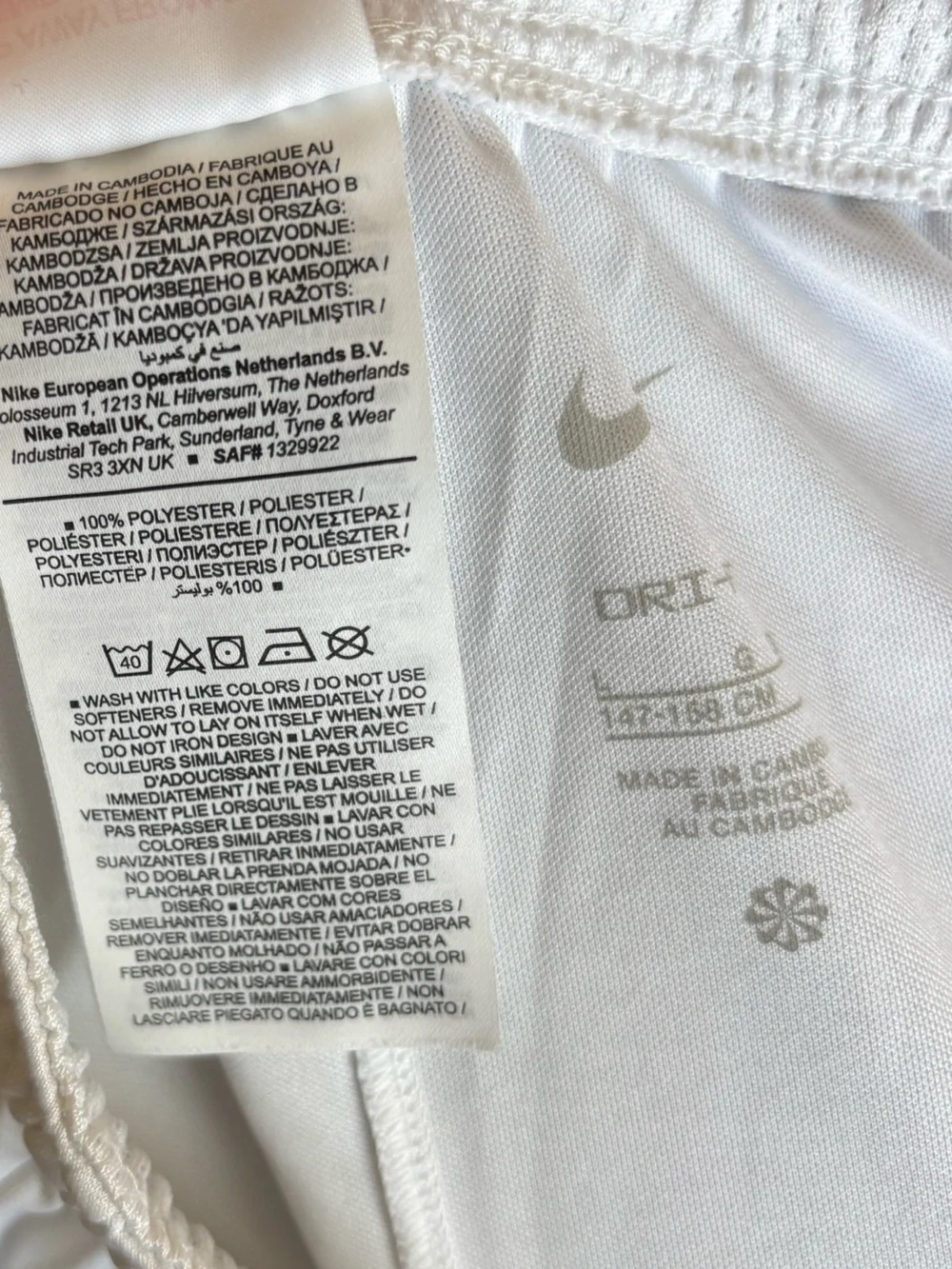 Kids Unisex White Nike Shorts